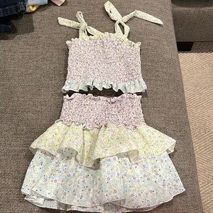Adorable two piece skirt set designer